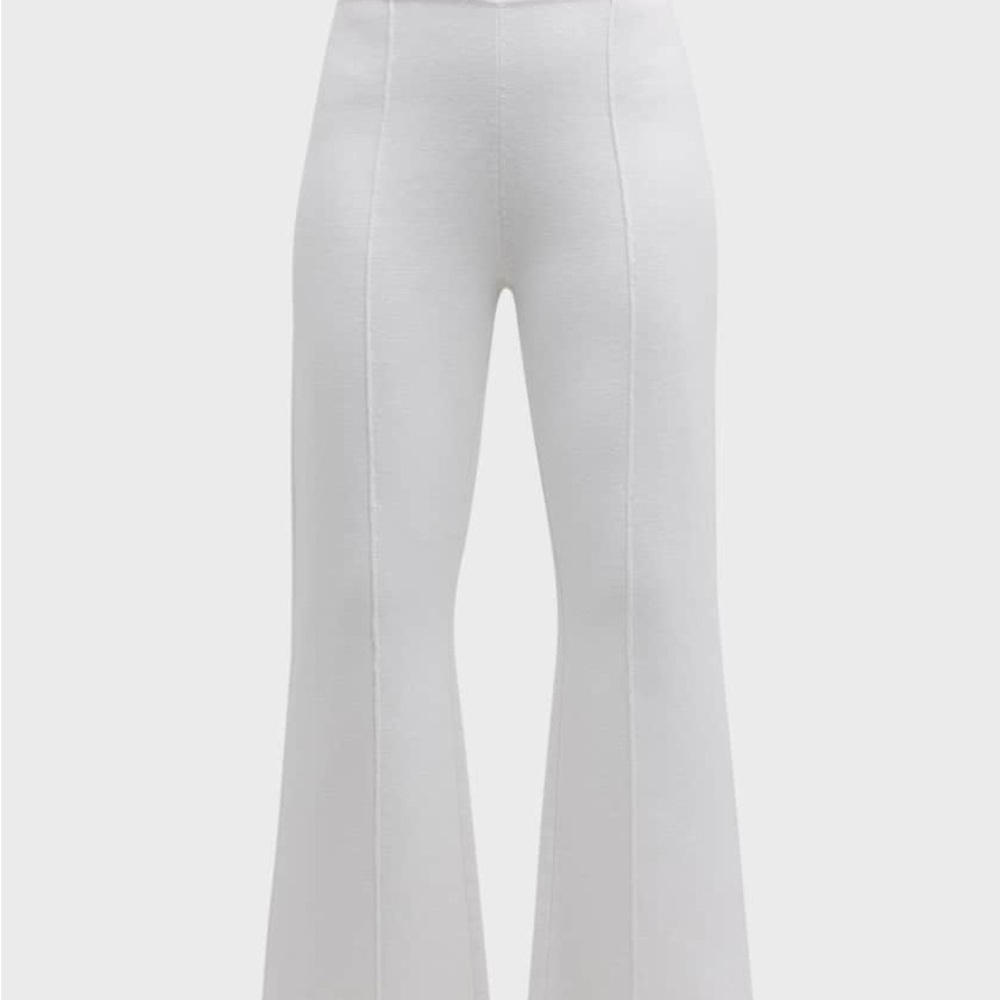 L’Agence White Stretch Ren Fit-N-Flare Knit Pants Size Large